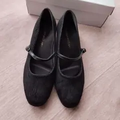 ブラック ストラップ付きパンプス フォーマル