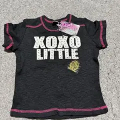 新品タグ付きXOXO半袖Tシャツ黒ラインストーン110cm