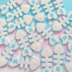 デコパーツまとめ売り ❁⃘ デコパーツ ホイップデコ 水色界隈 水色 魚