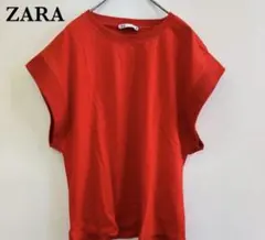 ザラ ZARA ノースリーブ Tシャツ【L】レッド