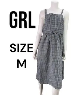 GRL (M)　ギンガムチェックワンピース　白黒