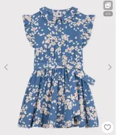 【新品未使用】PETIT BATEAU ポプリンフラワープリントワンピース