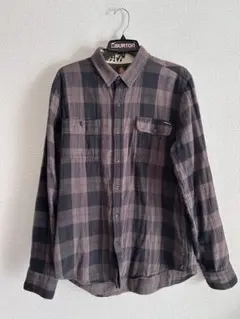 Volcom グレー系チェック 長袖シャツ