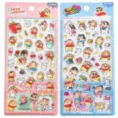 【海外限定】正規品 クレヨンしんちゃん 3Dシール 立体シール 2種