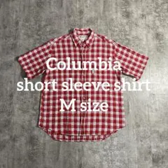 Columbia半袖チェックシャツ 赤 M コットン ボタンダウン アウトドアのサムネイル