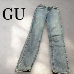 GU 221-321029 ハイウエストシガレットアンクルジーンズ