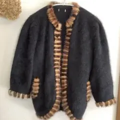 アンゴラ入りカーディガン　　黒　暖かい‼️