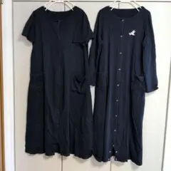 ネイビー マタニティ パジャマ ロング丈