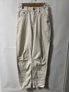 「即日発送」XS ホワイト ストレートデニムジーンズパンツ