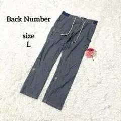 バックナンバー カーゴパンツ Y2K 綿 ライトブルー 薄手 ウエストゴム L