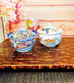 有田焼　錦松梅　先鋒作 蓋つき煮物椀 花柄装飾 有田焼 錦松梅 蓋付き煮物椀 3柄セット（元箱なし） Amazon.co.