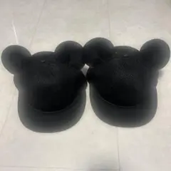 メッシュ58 マウス キャップ 耳付き 大人 子供 帽子 黒 ミッキー　2個