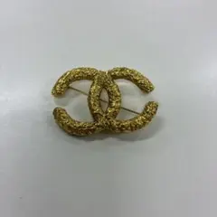 CHANEL クラシック ダブルC フルラインストーン ゴールド ブローチ