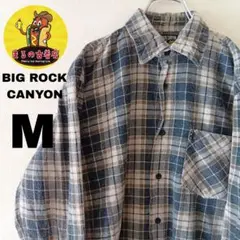 USA古着BIG ROCK CANYON　ネルシャツM　ネイビーベージュチェック