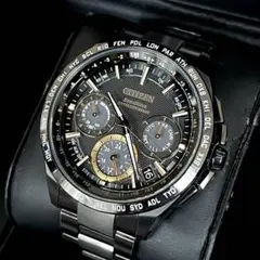 【美品】シチズン アテッサ エコ・ドライブ GPS電波時計 チタン ブラック