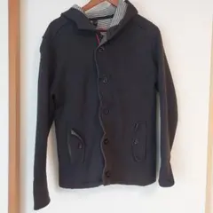 フード付きネイビー カジュアルジャケット メンズ Lsize