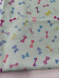 リボン柄 撥水加工 オックス生地　ハギレ