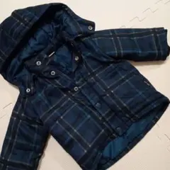 petit main 80 チェック柄ダウンコート 中綿ジャケット 兄弟コーデ
