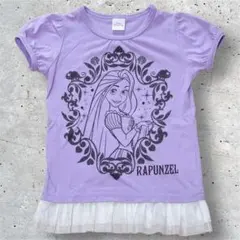 西松屋 Tシャツ トップス 100 プリンセス 紫 パープル フリル付