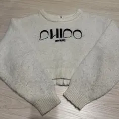 CHICO MERRY ロゴニット ホワイト