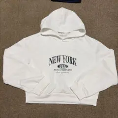 NEW YORK ロゴ パーカー ホワイト 13-14Y