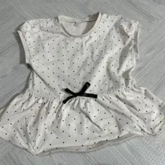ドット柄　半袖トップス　110cm