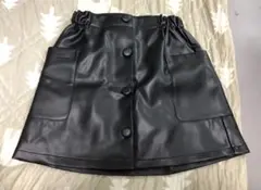 新品　GU キッズ　スカート　レザー風　140