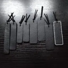 ブラックレザーしおり8個セット