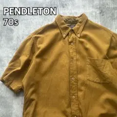 ペンドルトン　70s ウールシャツ　半袖　イエロー　マスタード　美品のサムネイル