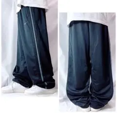 【極太・ワイド】NIKE ナイキ ライン入り トラックパンツ バスパン バギー