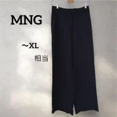 MNG マンゴ　黒 ワイドパンツ EUR 36 L〜XL相当　レーヨン