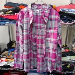 ユニクロ レディース М ラコレ トップス チェック 長袖 tシャツ 重ね着