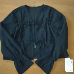 FLASHBLUE　ギャザーリボンブラウス　リボンボレロ