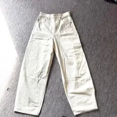 GU アイボリー ワイドパンツ コットン100%