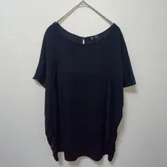 ESPRITMUR エスプリミュール　ブラック 半袖　チュニック　透け感　M