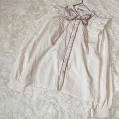 美品✨Axes femme POETIQUE バタフライ刺繍襟 ホワイト　リボンのサムネイル