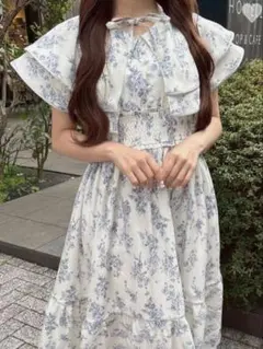 evelyn パイピングケープOP ワンピース 花柄