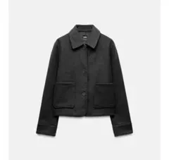 ZARA ソフトポケットジャケット　カーボングレー