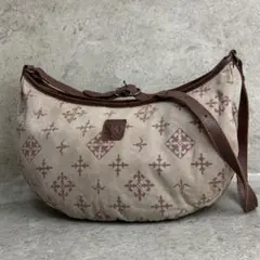 ✨格安✨ラシット ショルダーバッグ ハーフムーン ロゴ型押し ブラウン 