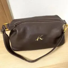高級 Kitamura キタムラ レザー ワンショルダーバッグ ダークブラウンのサムネイル