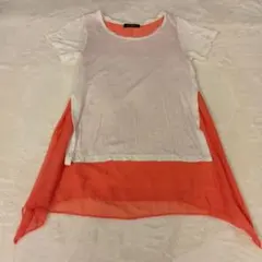 OneWay GLAMOROUS レイヤードワンピース オレンジ×ホワイト