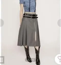 スライ　SLY SIDE ZIP PLEATS スカート グレー