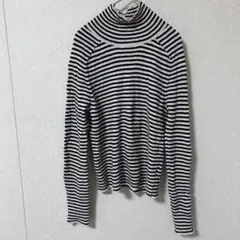 新品タグ付 ユニバーサルスレッド　ボーダーリブニット ハイネック XL