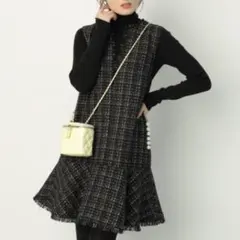 Apuweiser-riche ツイードベプラムミニワンピース