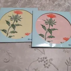 紅花の山形路　天童　松尾芭蕉　ハンカチ2枚セット