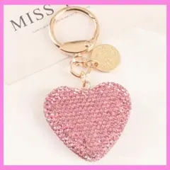 ハート キーホルダー キーリング キーリング チャーム キラキラ ピンク