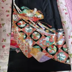 美品❇️豪華手描友禅暈し染め 黒留袖 5つ紋 比翼仕立て フルセット
