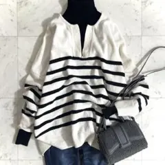 ジャーナルスタンダード ニット セーター ウール カシミヤ ボーダー モノトーン