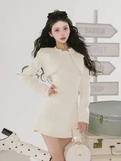 Darich ツイードアンサンブルノースリミニワンピース IVO F-L