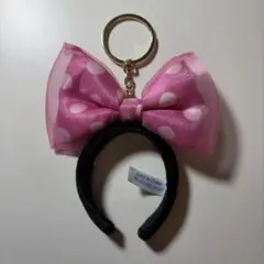 ディズニー ミニー リボンカチューシャキーホルダー ピンク